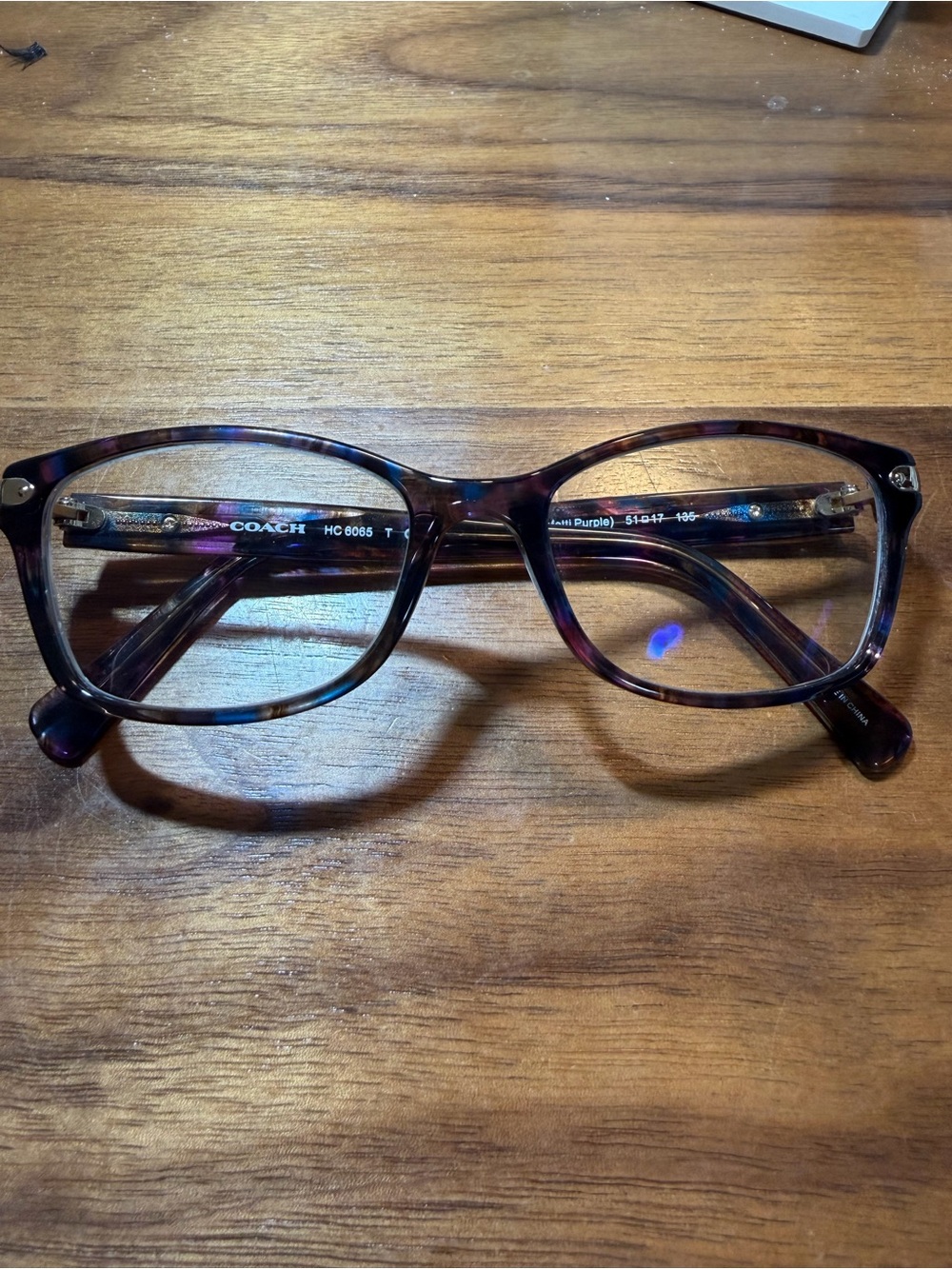Coach Tortoiseshell Purple & Blue Accent Rectangle Frames